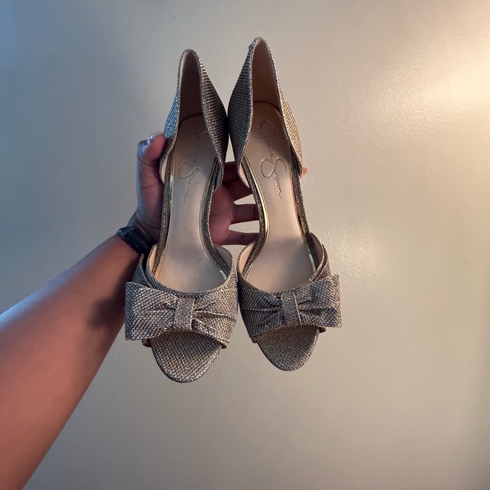 Gold Jessica Simpson heels